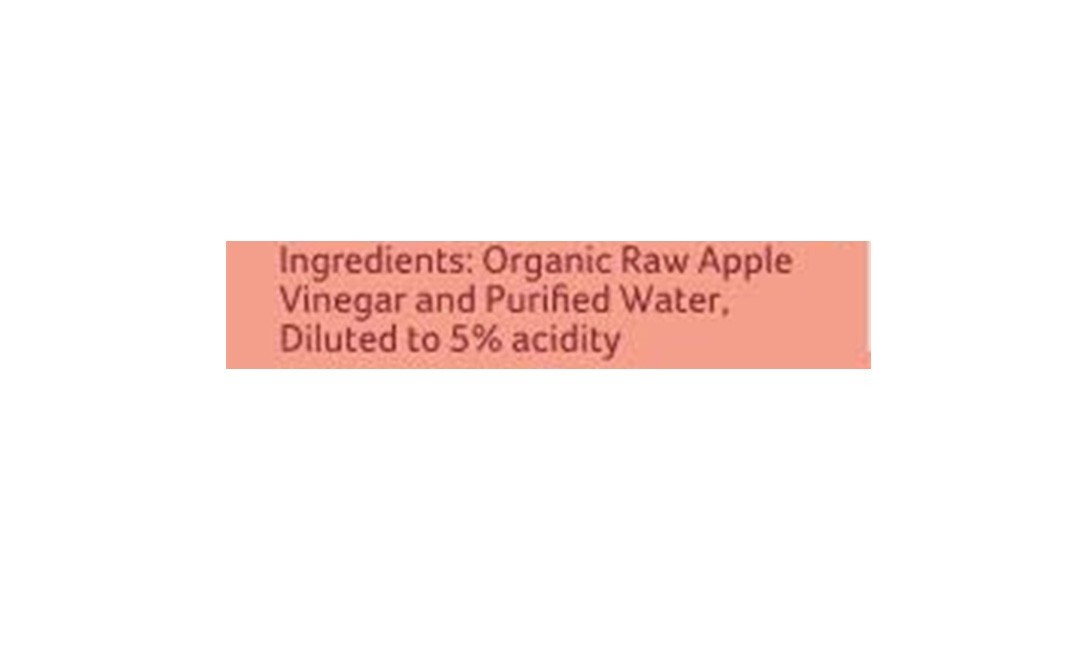 Organic India Apple Cider Vinegar (Raw-Unfiltered With The Mother)   Bottle  500 millilitre